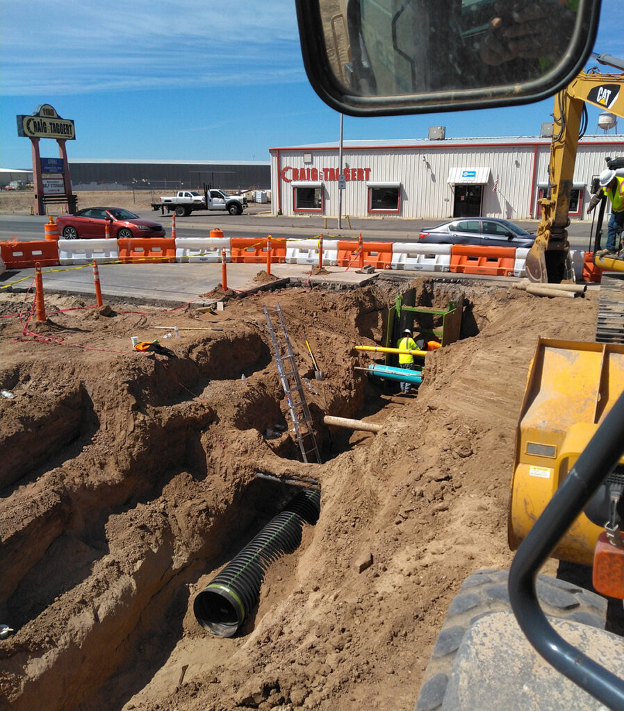 trench work at the Casa de Peregrino construction site