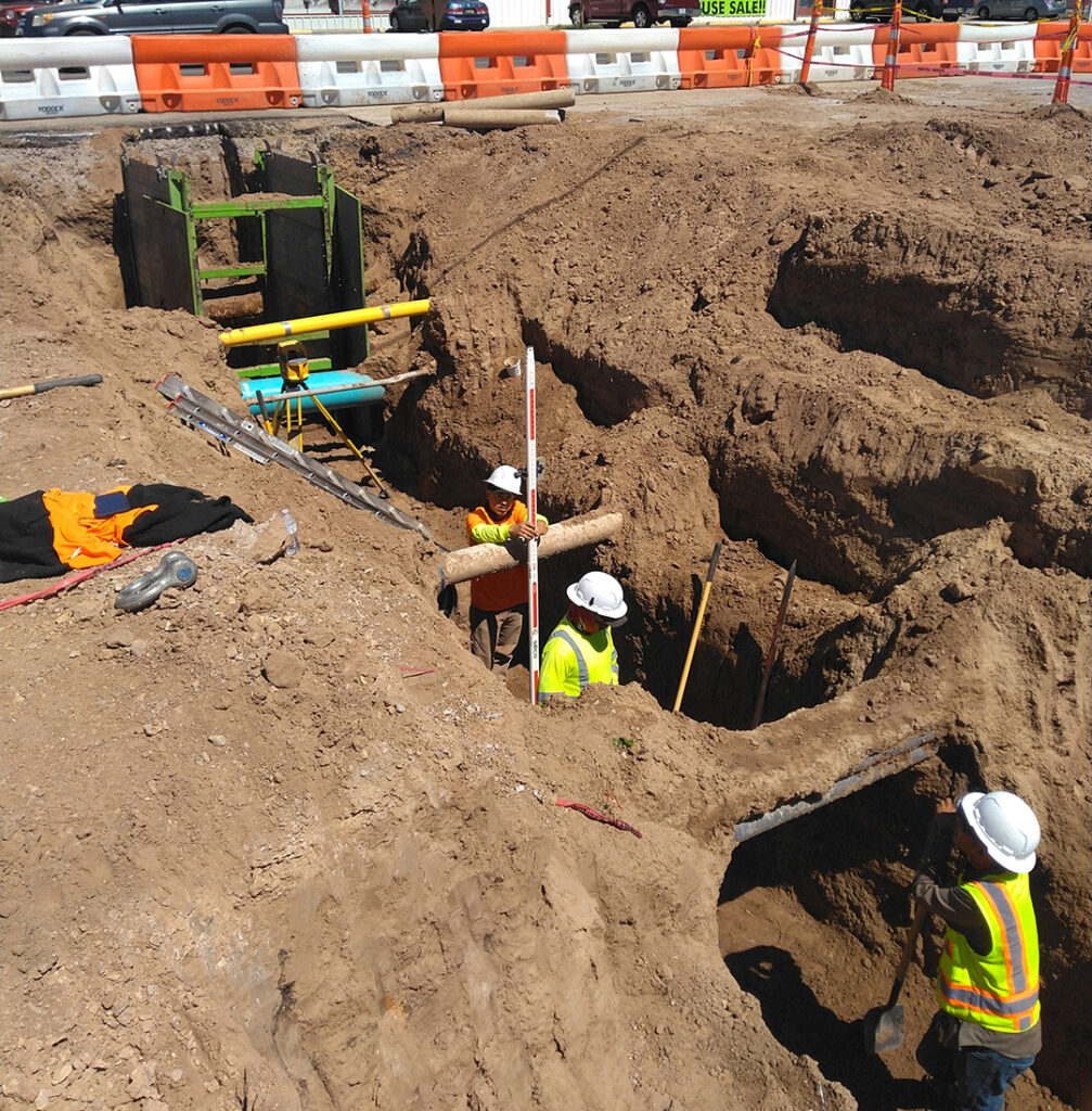 trench work at the Casa de Peregrino construction site