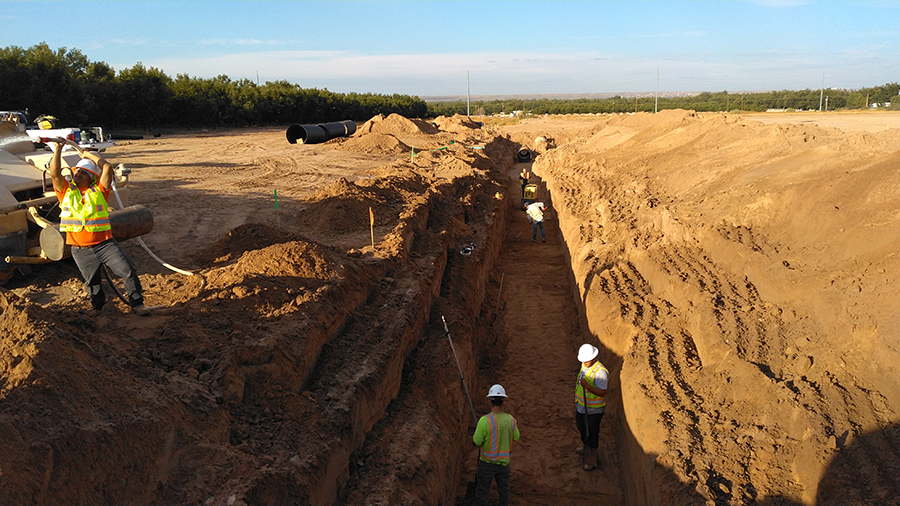 trench work at the University Meadows construction site
